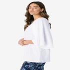 Notch Neck Textured Tee image number null