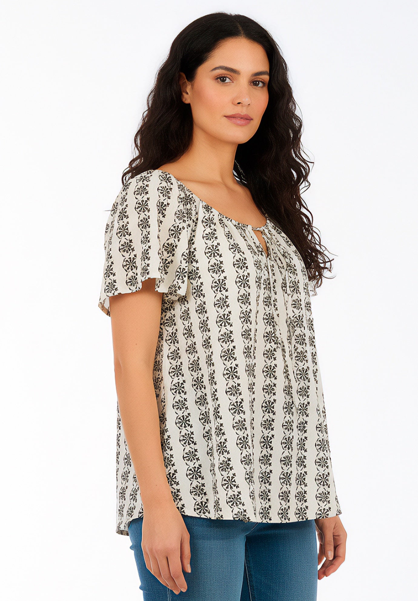 Plus Size Peasant Blouse image number 1