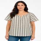 Plus Size Peasant Blouse image number null