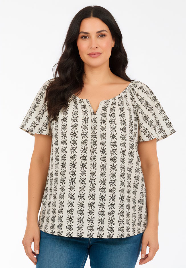 Plus Size Peasant Blouse image number 2