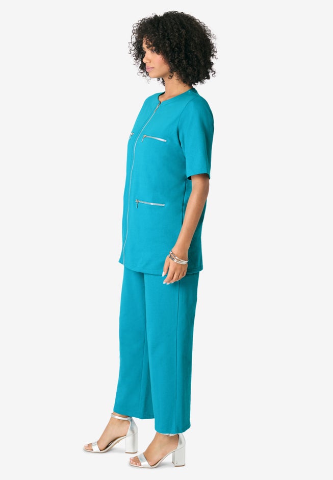 French Terry Cropped Pant Set image number 2