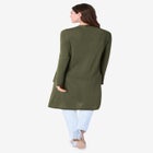 Long Knit Shimmer Cardigan Sweater image number null