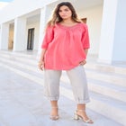 Lace Trim Popover Blouse image number null