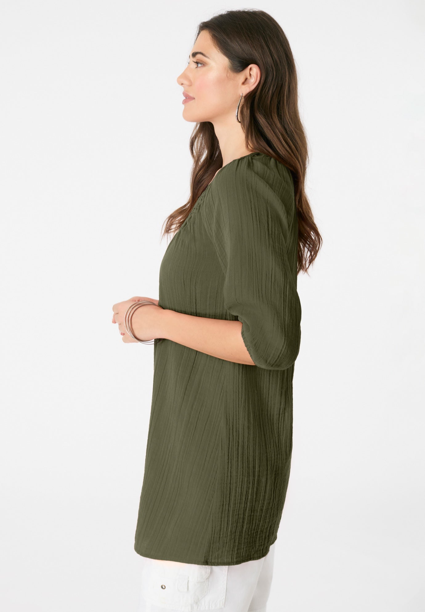 Lace Trim Popover Blouse image number 2