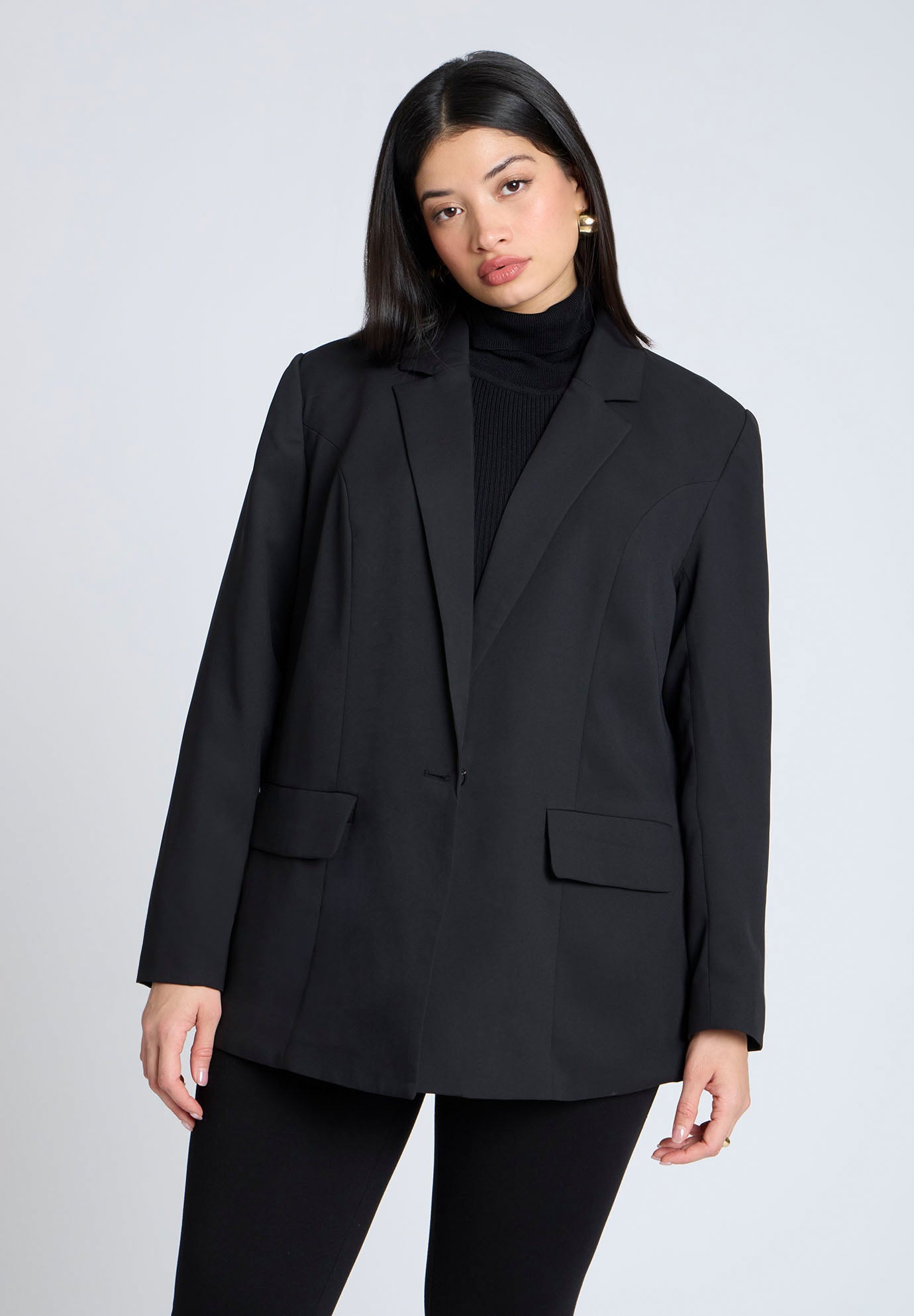 The Fluid Crepe Longline Blazer image number 0