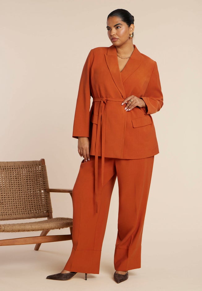 Tie Waist Soft Suiting Blazer image number 3