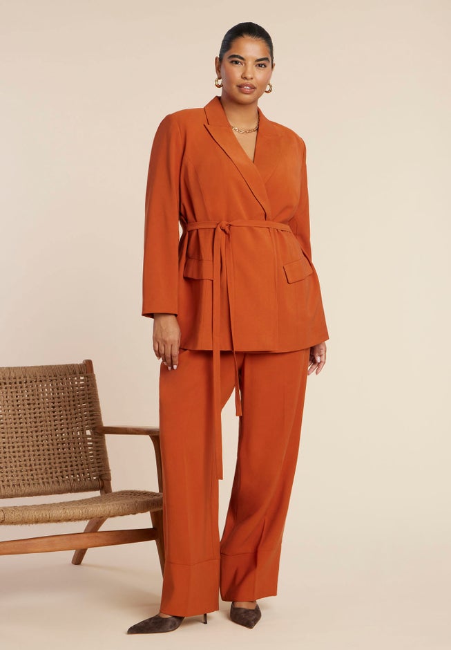 Tie Waist Soft Suiting Blazer image number 4