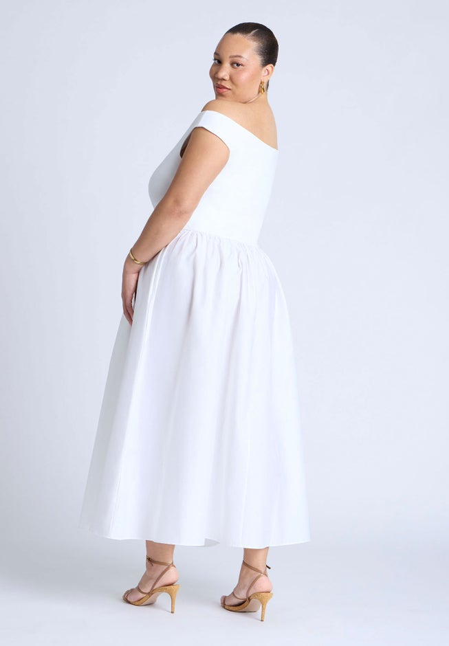 Boat Neck Mixed Fabric Dress image number 1