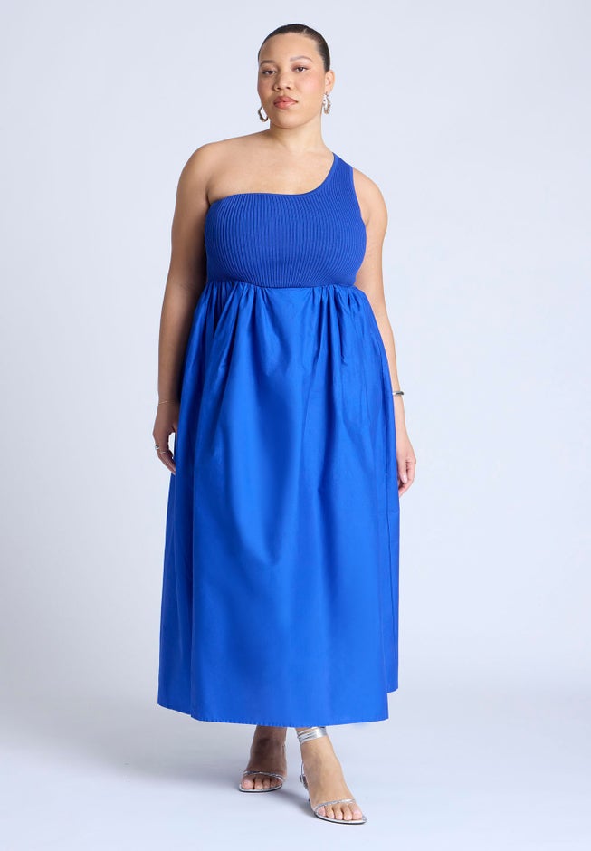 Sweater Bodice Poplin Dress image number 1