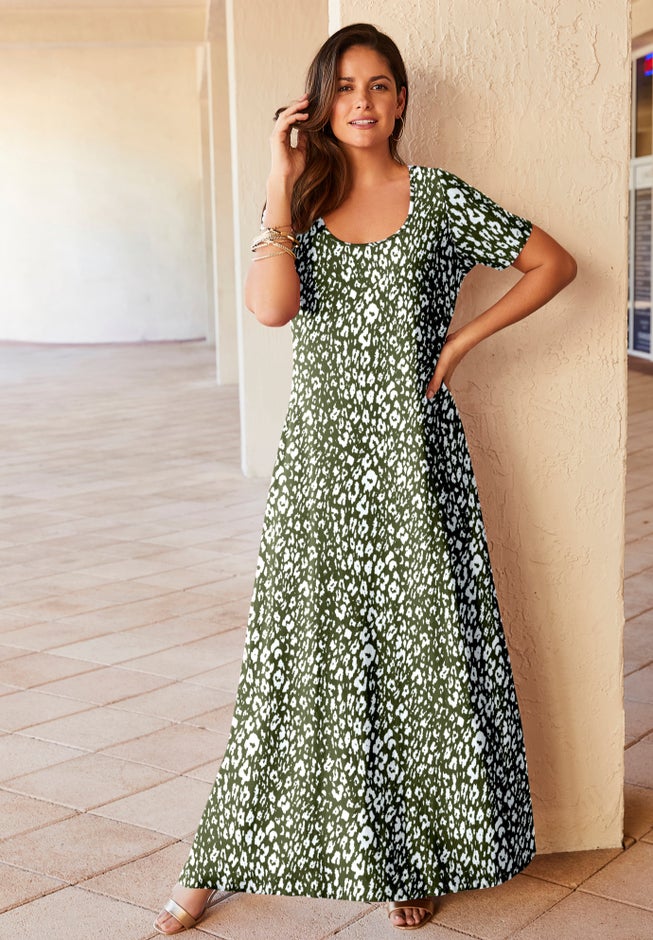 Stretch Cotton T-Shirt Maxi Dress image number 0
