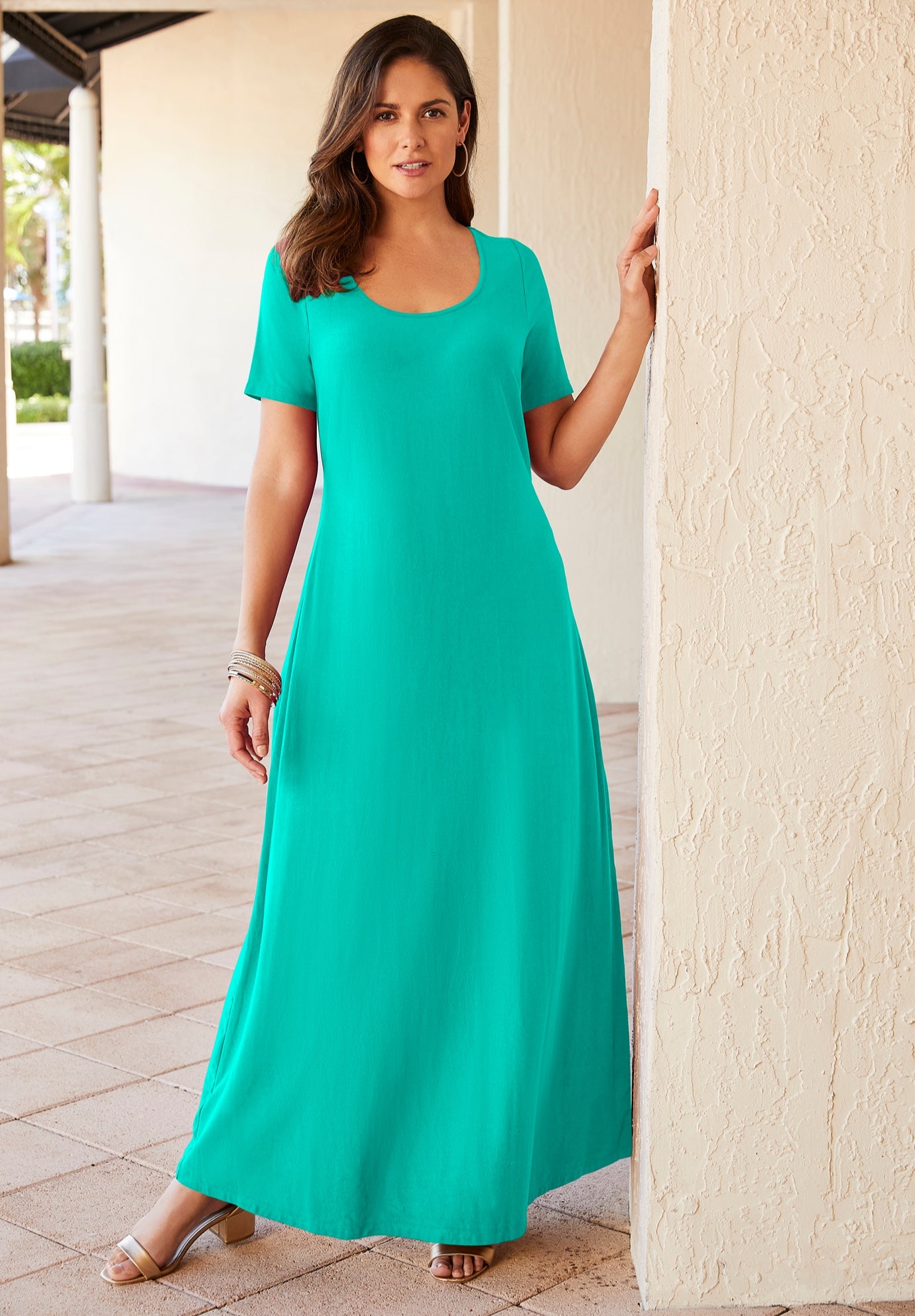 Stretch Cotton T-Shirt Maxi Dress image number 0