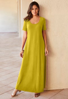 Stretch Cotton T-Shirt Maxi Dress