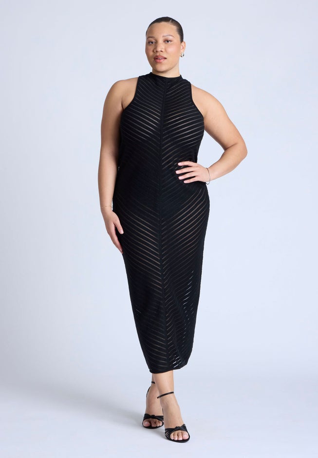 Cheveron Midi Dress image number 0