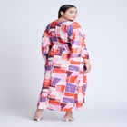 Printed Kimono Dress With Tie image number null