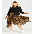 Pleated Print Skirt image number null