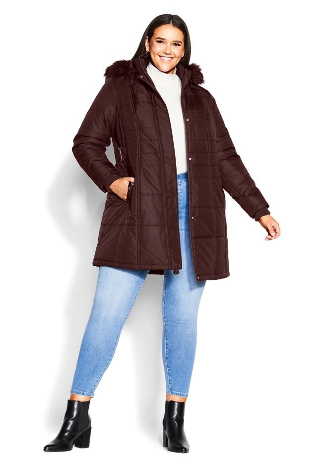 Side Belt Puffer Coat image number null