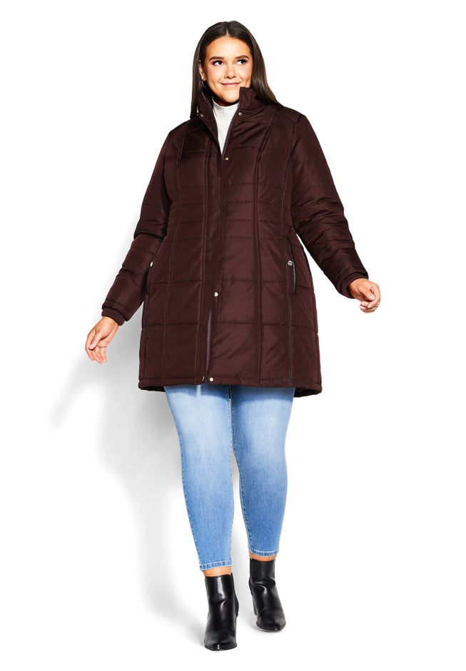 Side Belt Puffer Coat image number null