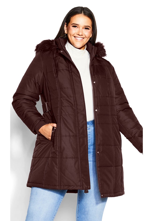 Side Belt Puffer Coat image number null