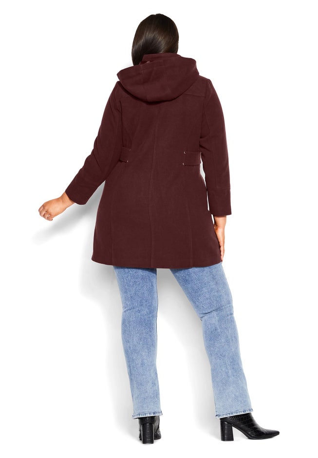 Faux Wool Plain Coat image number 1