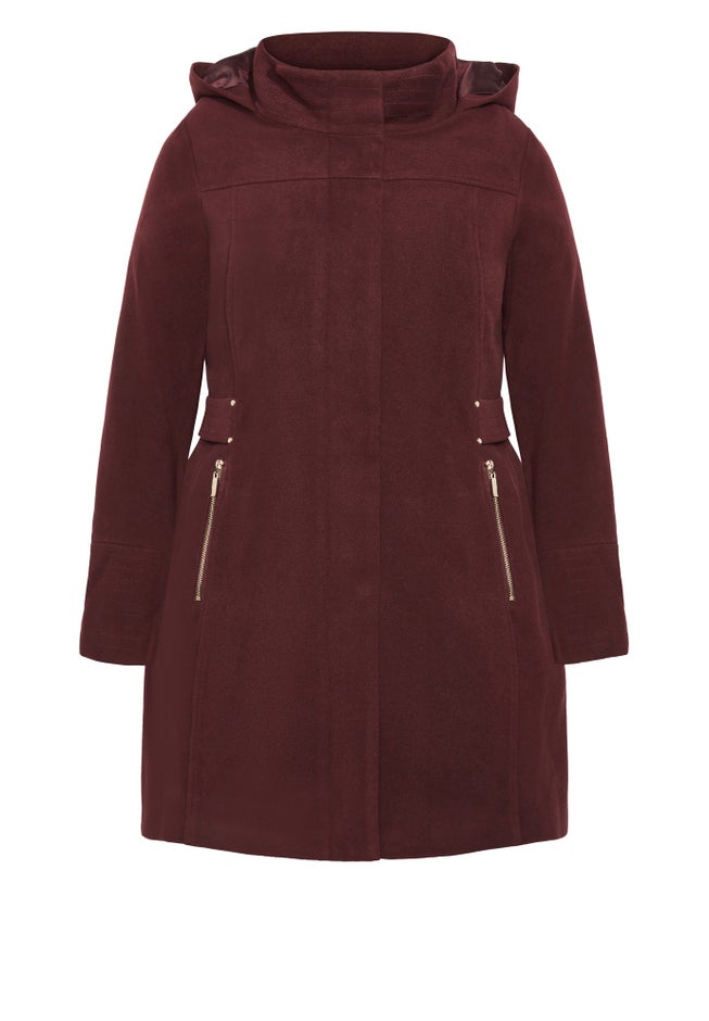 Faux Wool Plain Coat image number 2