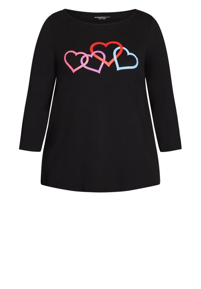 Heart Print Top image number 2