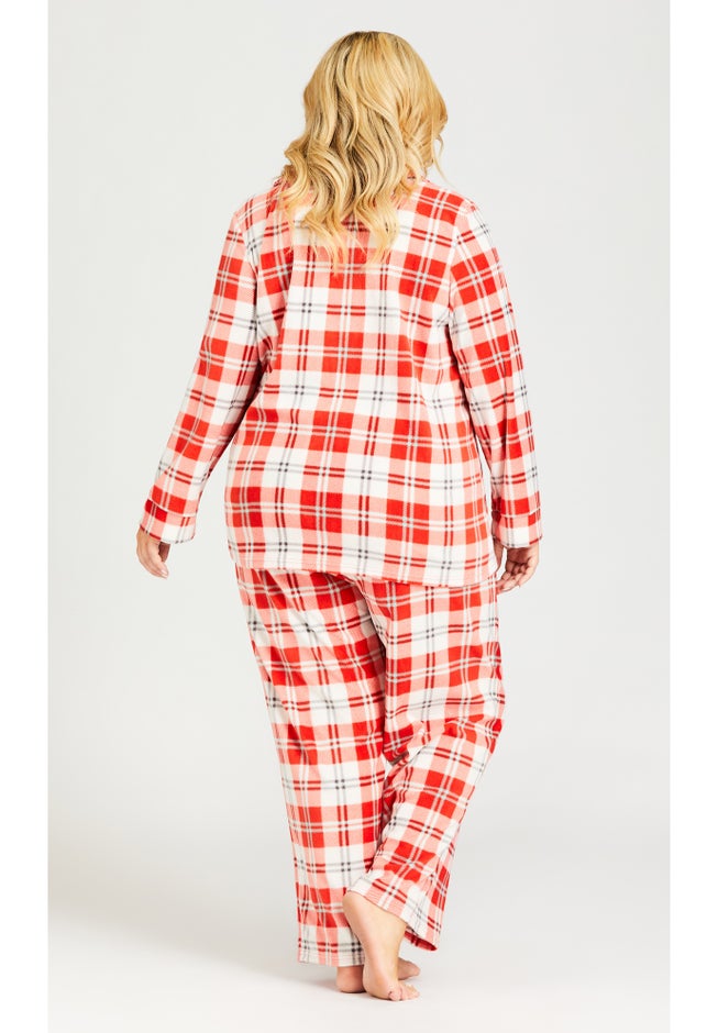 Button Check Fleece Sleep Top image number 3
