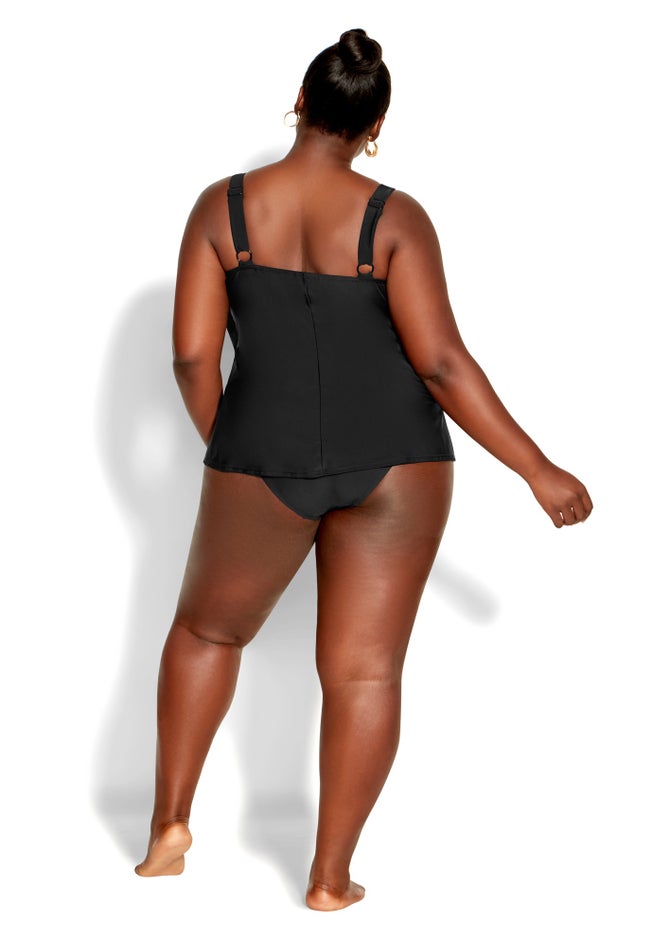 V Tiered Tankini Top image number 4