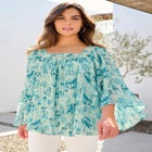 Square Neck Lurex Blouse image number null