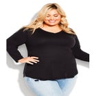 V-Neck Essential Long Sleeve Tee image number null