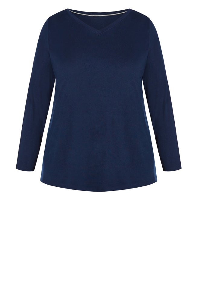 V-Neck Essential Long Sleeve Tee image number 2