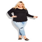 V-Neck Essential Long Sleeve Tee image number null