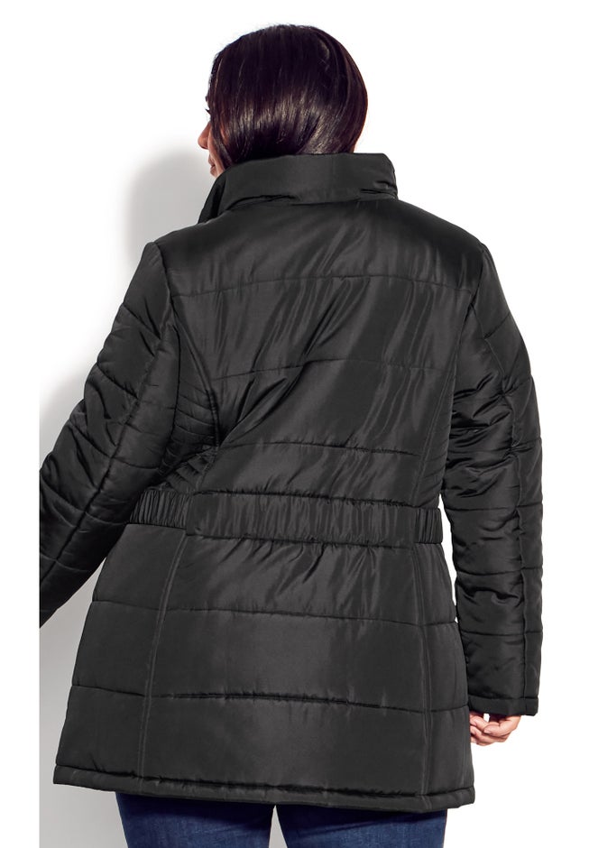 Belted Hood Puffer Coat image number 14