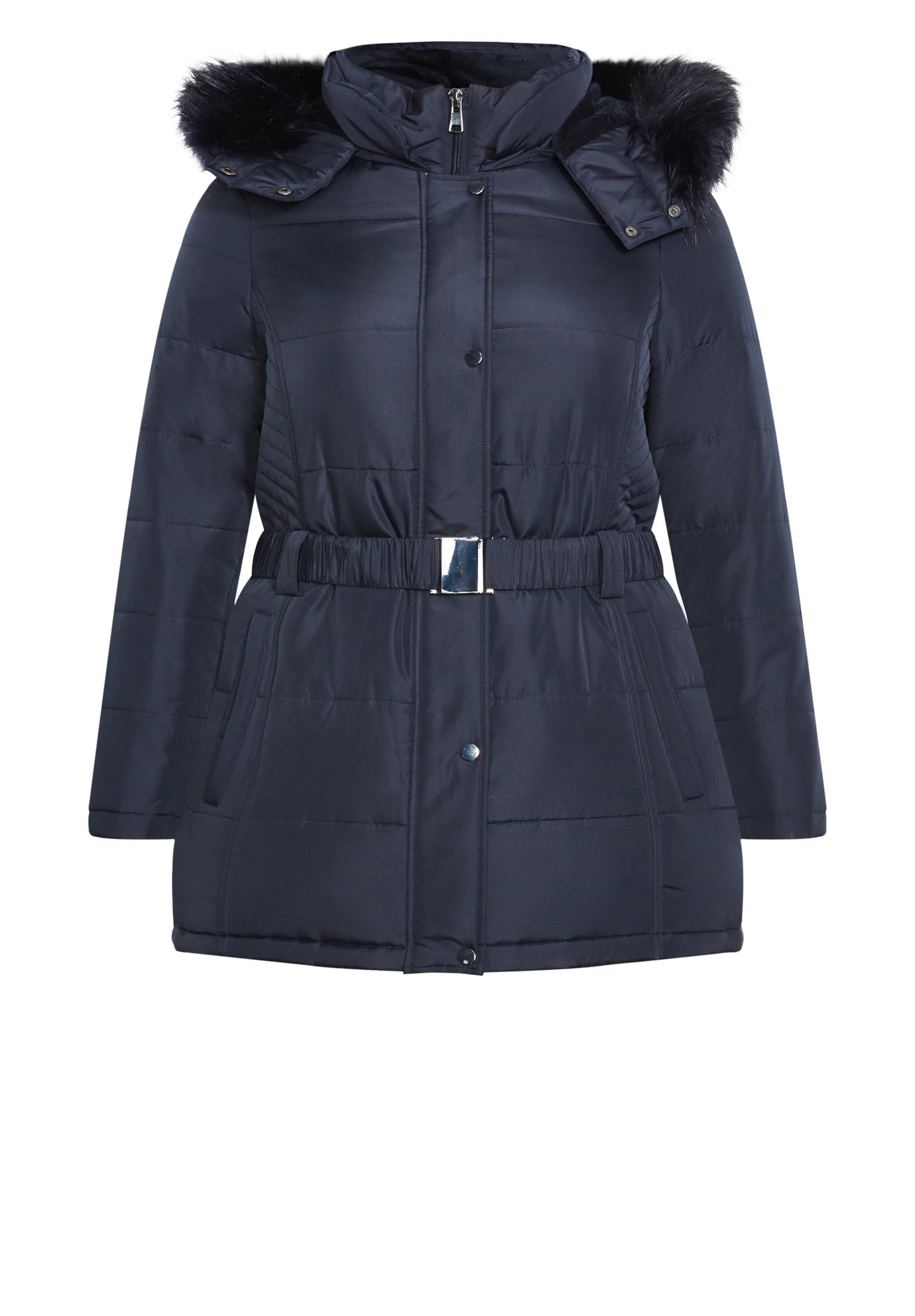 Belted Hood Puffer Coat image number 2