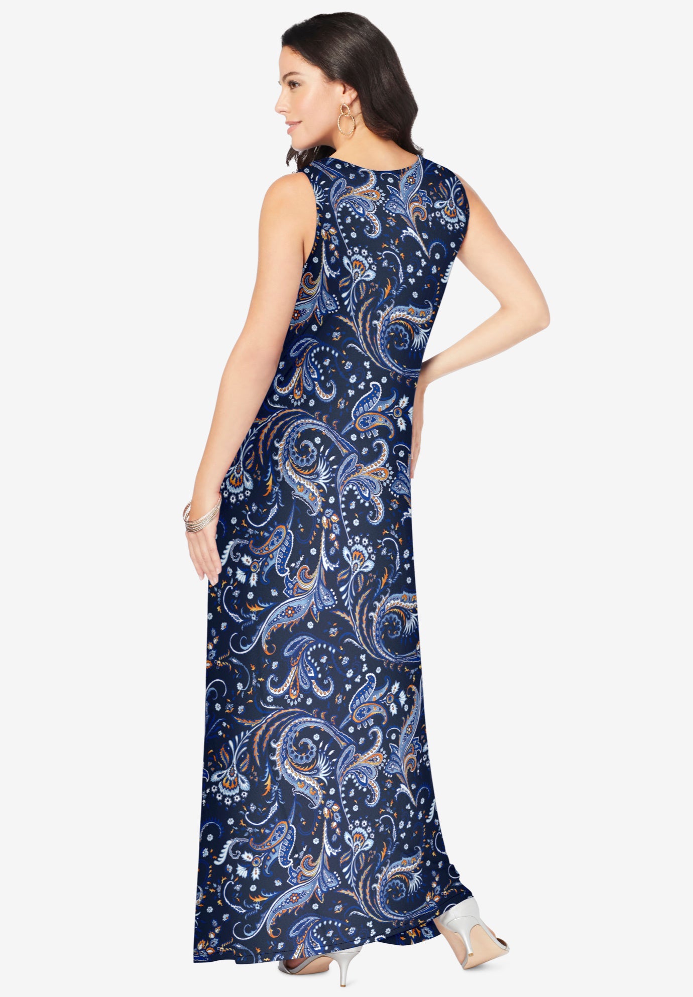 Plus Size Sleeveless Crew Neck Maxi Dress image number 1