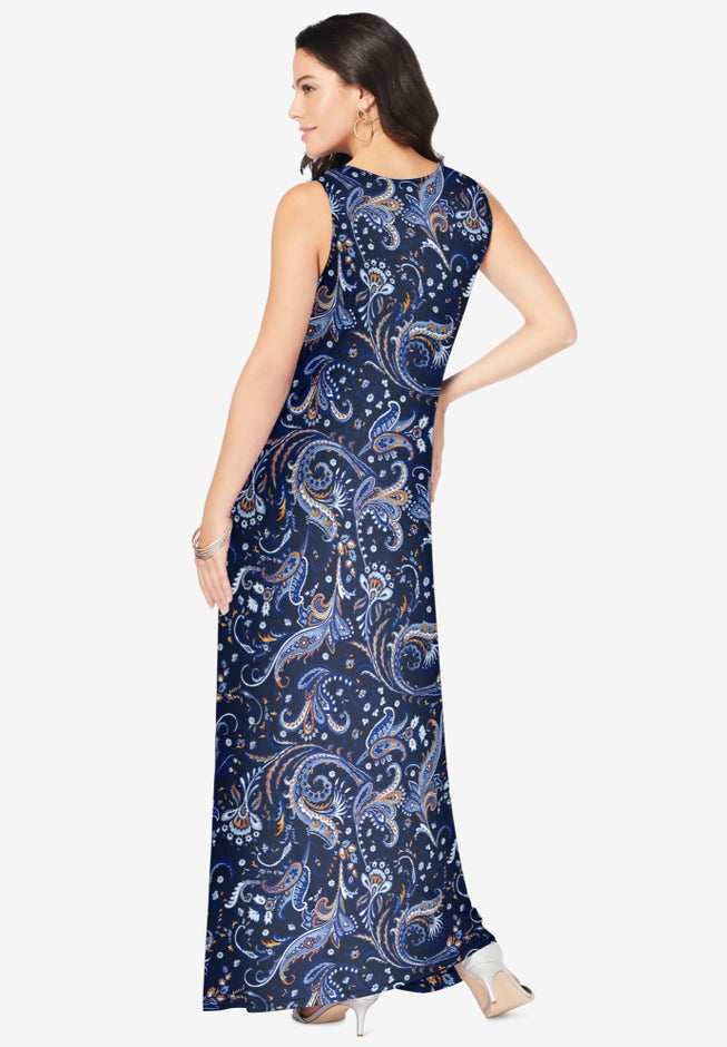 Plus Size Sleeveless Crew Neck Maxi Dress image number 1