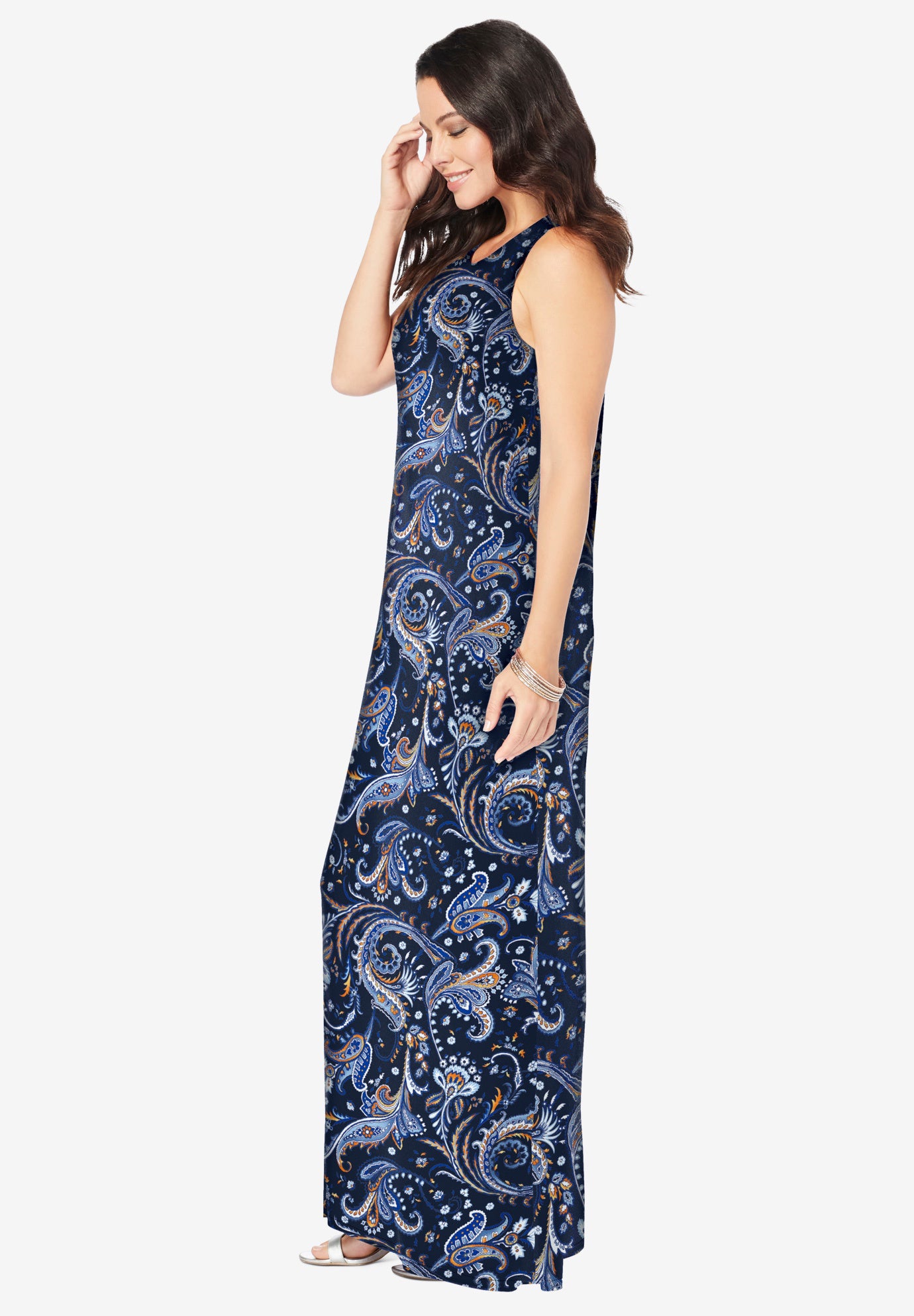 Plus Size Sleeveless Crew Neck Maxi Dress image number 2