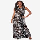 Plus Size Sleeveless Crew Neck Maxi Dress image number null