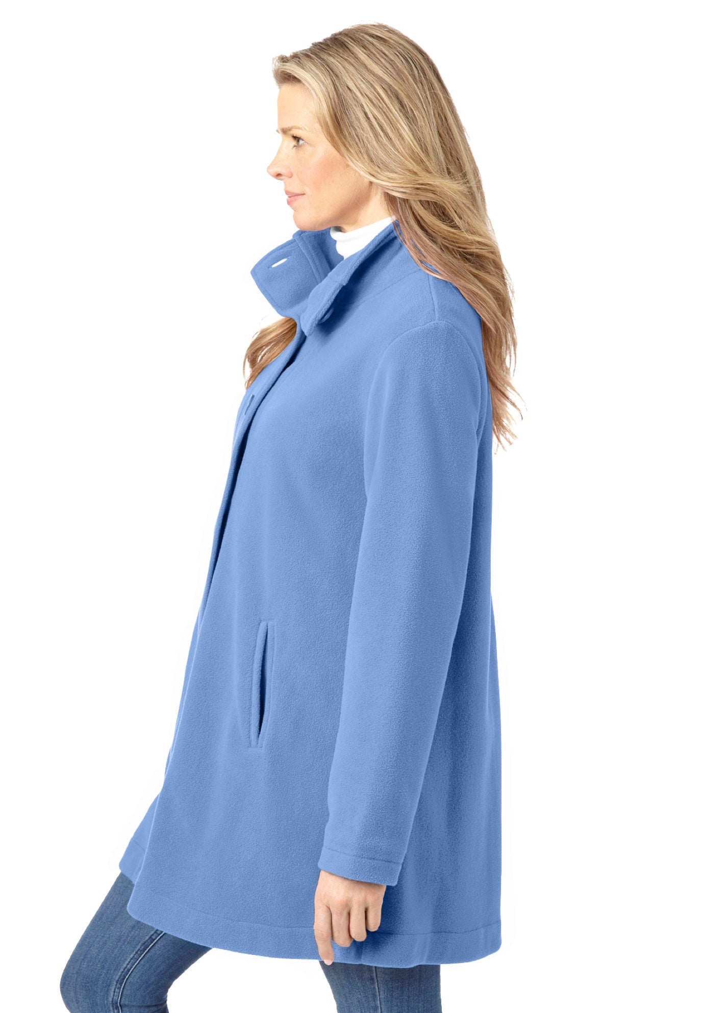 Fleece Swing Funnel-Neck Coat image number 2