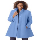 Fleece Swing Funnel-Neck Coat image number null
