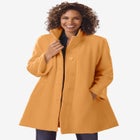 Fleece Swing Funnel-Neck Coat image number null