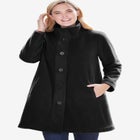 Fleece Swing Funnel-Neck Coat image number null