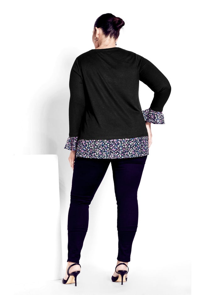 Hacci Chiffon Print Top image number 1