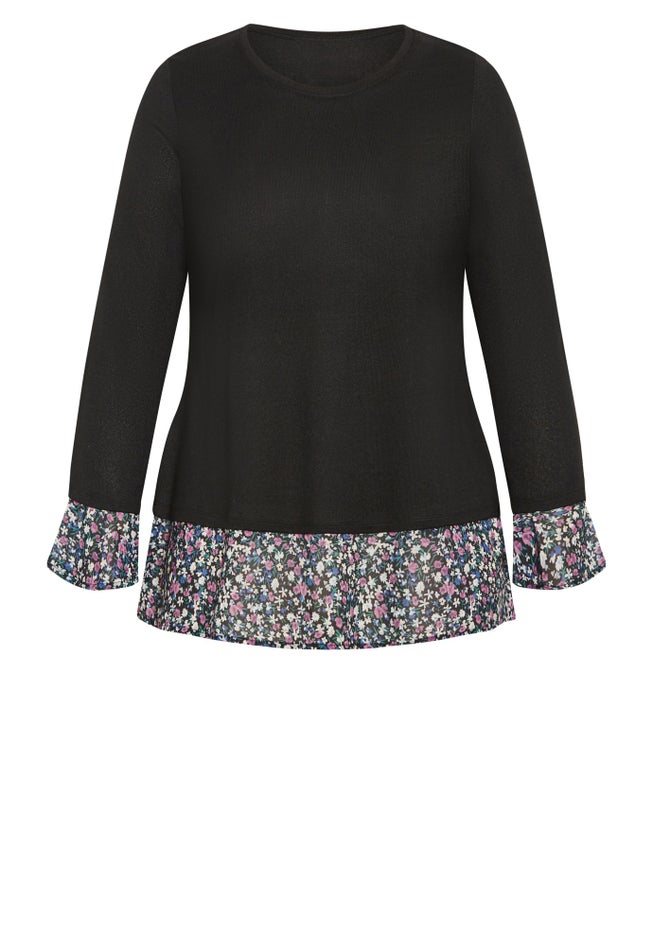 Hacci Chiffon Print Top image number 3