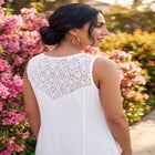 Stretch Cotton Crochet-Back Maxi Dress image number 1