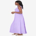 Stretch Cotton Crochet-Back Maxi Dress image number null