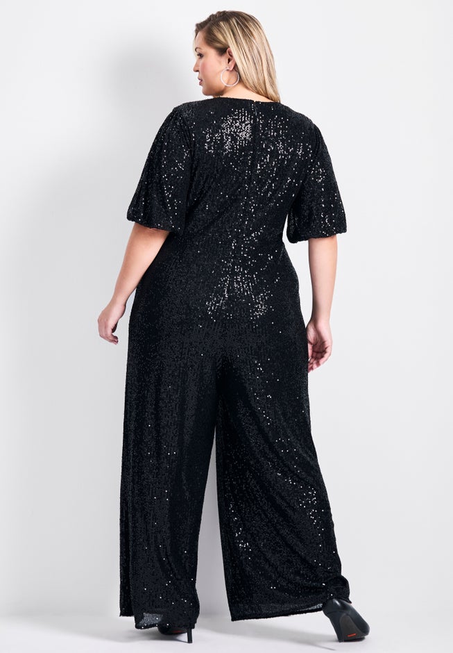 Nada Sequin Puff Sleeve Jumpsuit image number 1