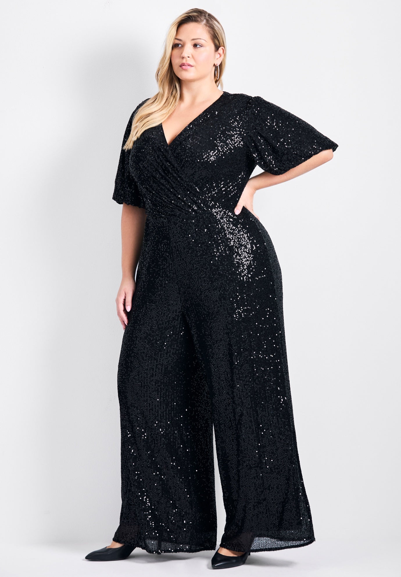 Nada Sequin Puff Sleeve Jumpsuit image number 2