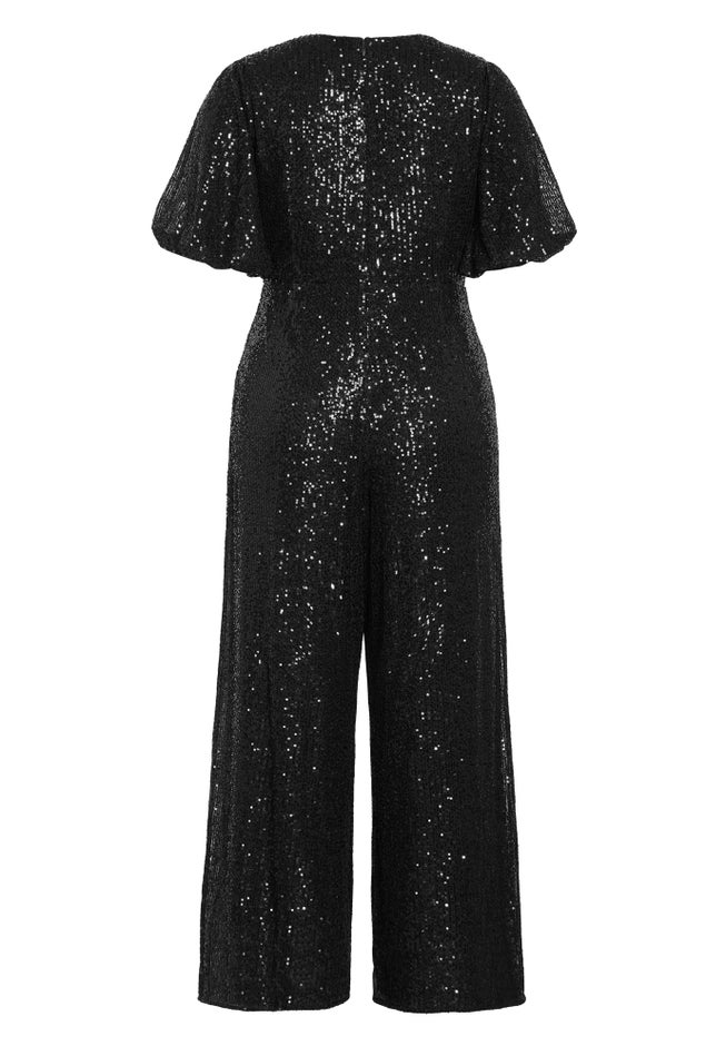 Nada Sequin Puff Sleeve Jumpsuit image number 4