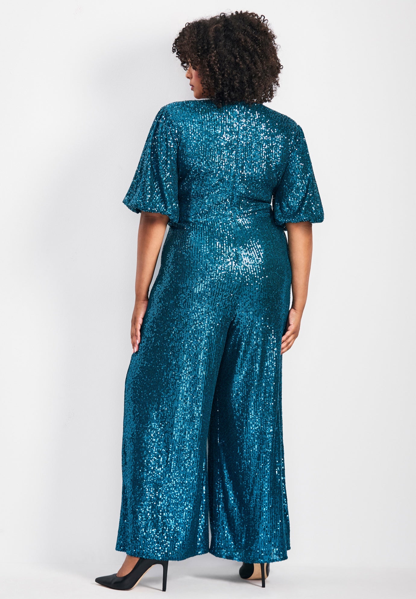 Nada Sequin Puff Sleeve Jumpsuit image number 1