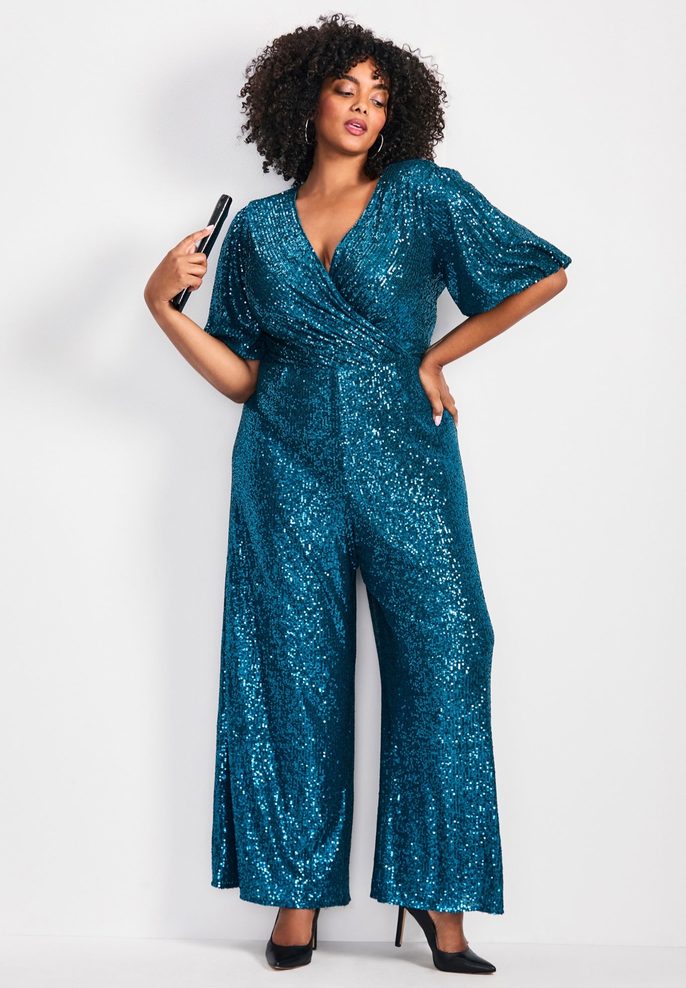 Nada Sequin Puff Sleeve Jumpsuit image number 0